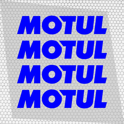 Set 4 HQ Motul Oil Sponsor Vinyl Racing Motorsport Emblem Sticker Decals | Motul Motorcycle Car Vehicle Emblem Decor Kit Racing wrap Adhesives Motul Cut vinyl Logo
