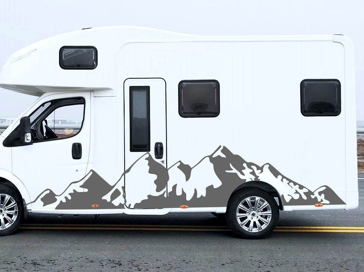 2 Pcs Nature Big Montains Graphics Decal Both Sidesfor any Vehicle Vinyl Stripes RV Car Truck Camper Van Boat Trailer Side Offroad Sticker