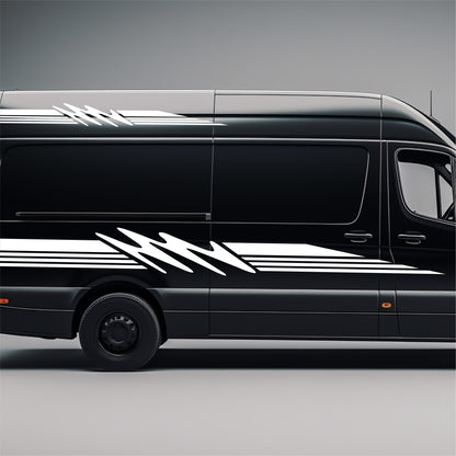 Set 4 Pcs Van Stripes Graphics for Caravan Graphics RV Horsebox Trailer Camper Van Body Decor Vinyl Decals | Motorhome Stripes Adhesive Set