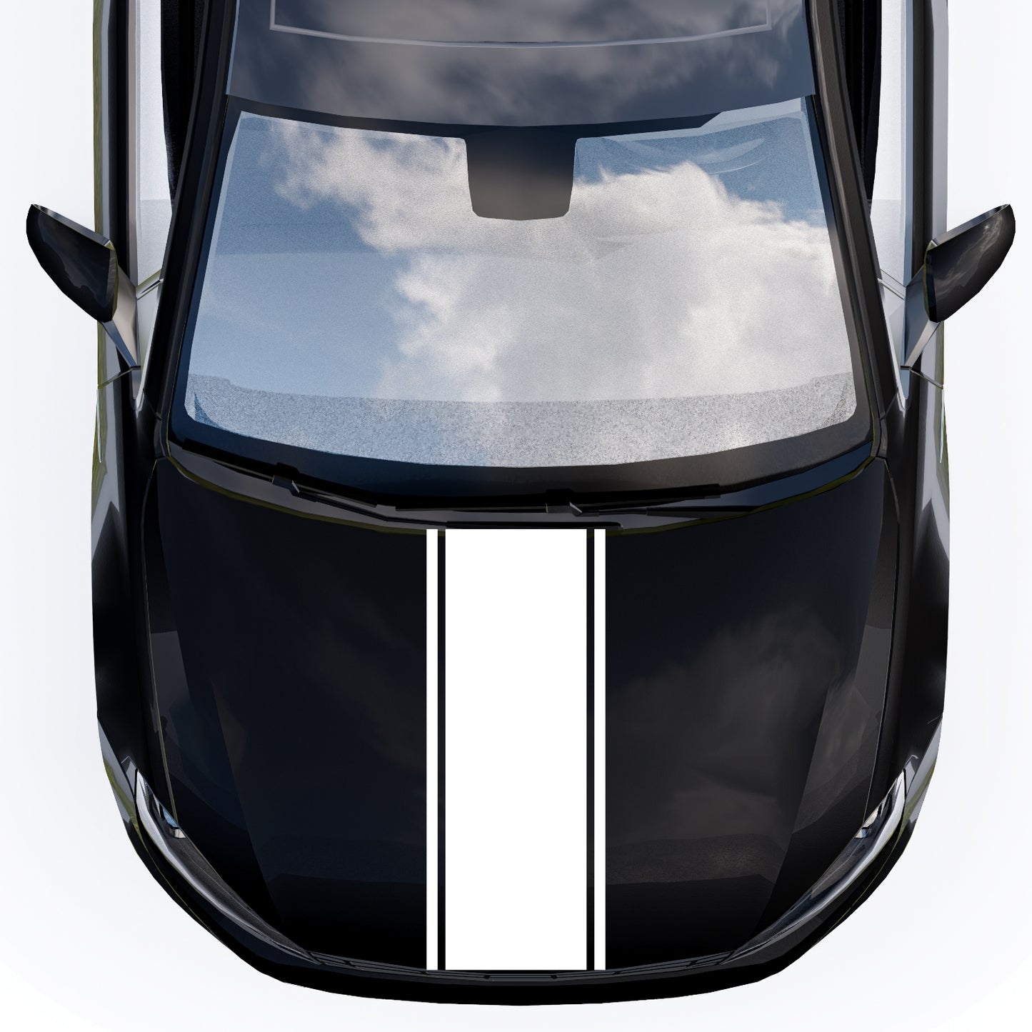 Set Car Van Hood Racing Stripe Sticker, Bonnet Bumper Vinyl Decal for Universal Van Roof Boot adhesives, Racing Stripes Camper decals wrap
