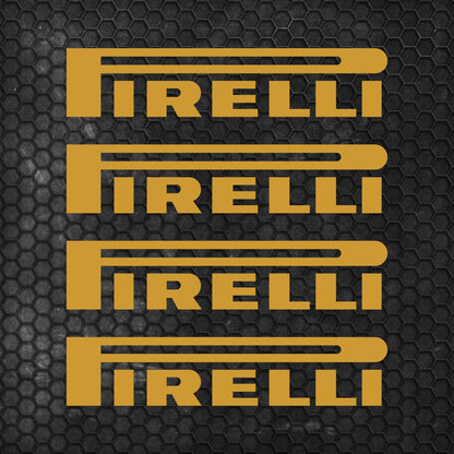 Set 4 HQ Pirelli Tyre Sponsor Vinyl Racing Motorsport Emblem Sticker Decals | Motorcycle Car Vehicle Emblem Decor Kit Racing wrap Adhesives Pirelli Cut vinyl Logo