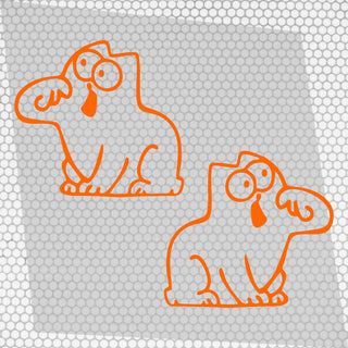 Set 2 Pcs Hungry Cat Simon Sticker car Vinyl Decals