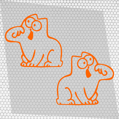 Set 2 Pcs Hungry Cat Simon Sticker car tailgate bowl Vinyl Decals | Funny cat Stickers decor Cover Sticker adhesive Auto | Animal Graphics