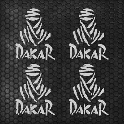 4 Pcs High Quality Dakar Sticker Sponsor Vinyl Decal Badge Tuning Car Bike Racing Sport Set Graphics | Sides Roof Rear Sticker for any Vehicle | Sport vinyl decal graphics adhesives