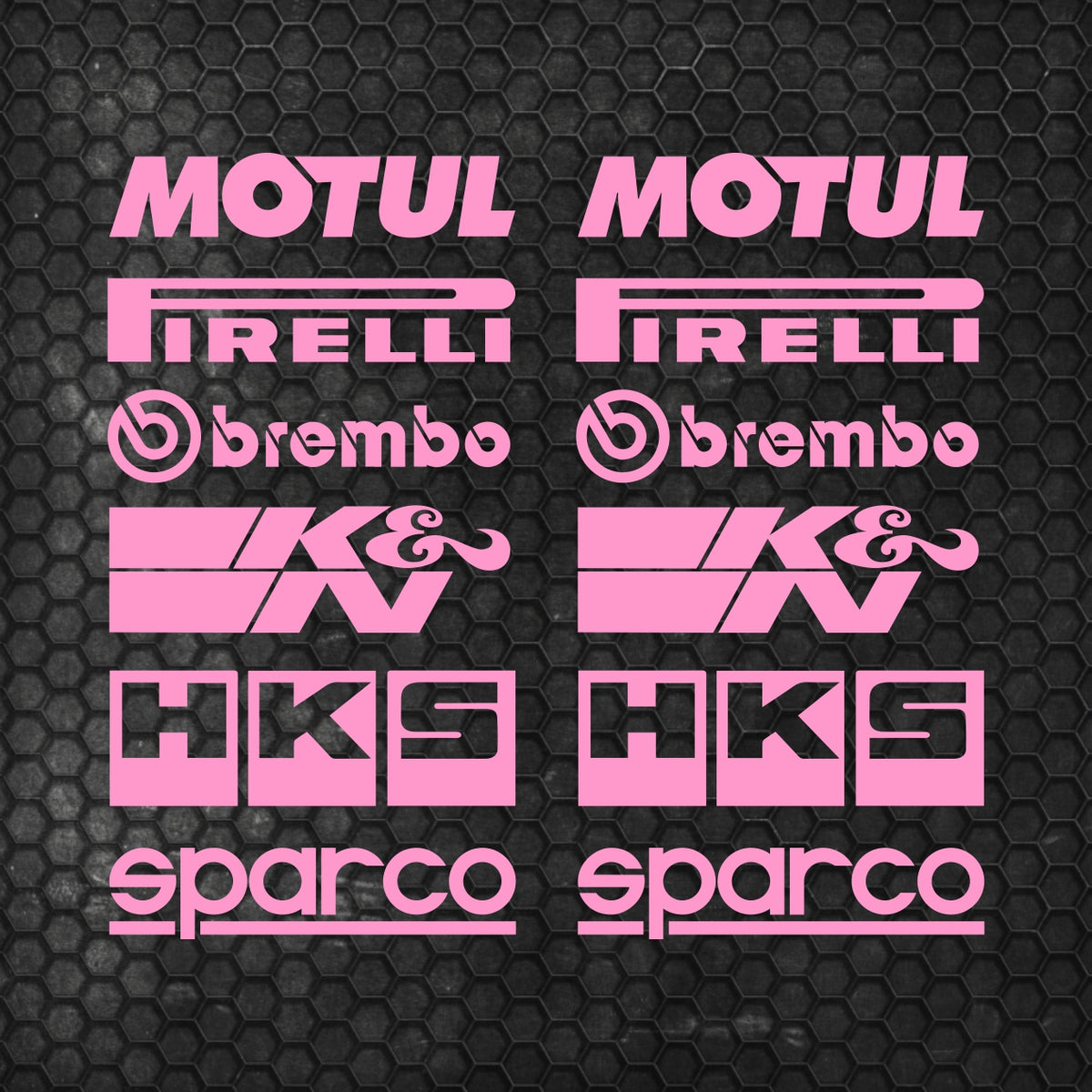 Set Both Sides Cut Emblem Graphics Sponsor Stickers Racing Brand Decal