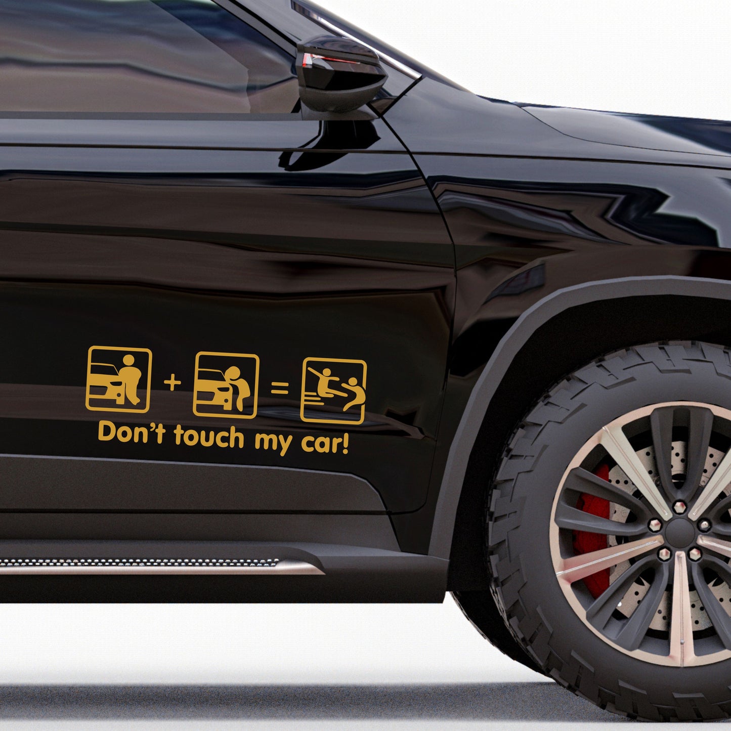 Set 2 Pcs Dont Touch My Car! Funny Vinyl Sticker Decals Both Sides Rear or Front Stickers decor Car Cover Sticker DIY Auto | Funny Graphics