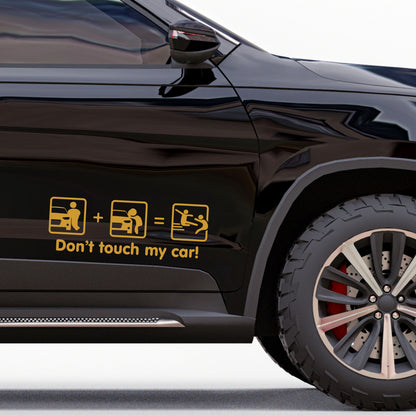 Set 2 Pcs Dont Touch My Car! Funny Vinyl Sticker Decals Both Sides Rear or Front Stickers decor Car Cover Sticker DIY Auto | Funny Graphics