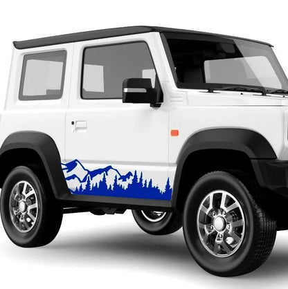 2 Stück Set Baum Berg Wald Auto Aufkleber Vinyl Aufkleber für LKW SUV RV Anhänger Seitenkörper