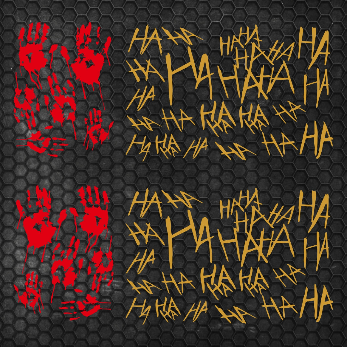 Set 2 Pcs JDM Scary Ahahah with Bloody Hands Sticker Motorbike