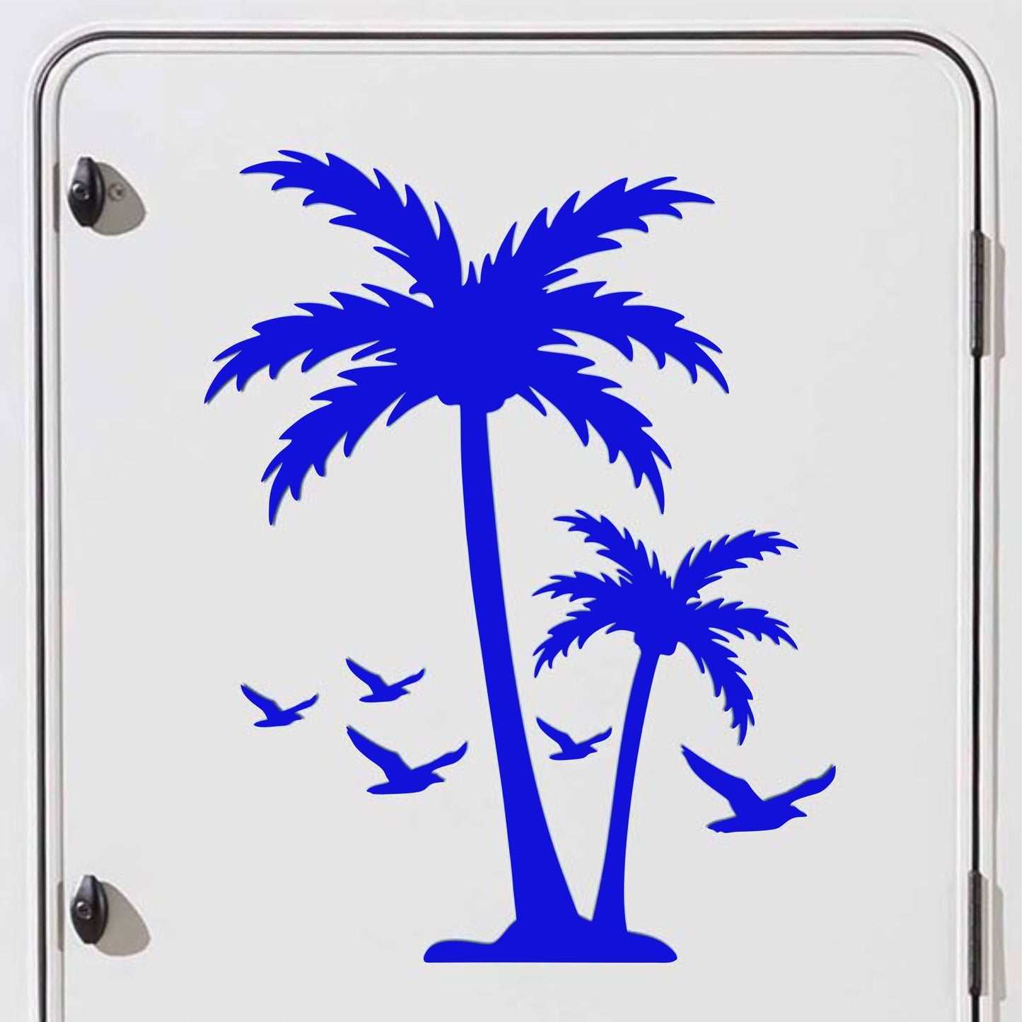 Set Caravan Palm Trees and Seagulls Birds Graphics Decals | Summer theme Camper Van Caravan Car Vehicle Decor Kit | Motorhome Adhesive Vinyl