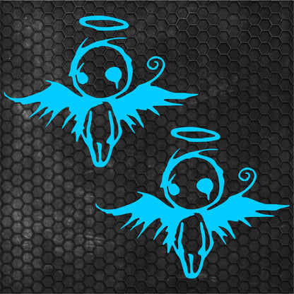 2 Pcs Sad Emo Angel Decal Sticker | Scary Angel Graphic Decal for Window, Vinyl Car Truck Van | Funny Stickers decor Angel Cover Adhesive wrap