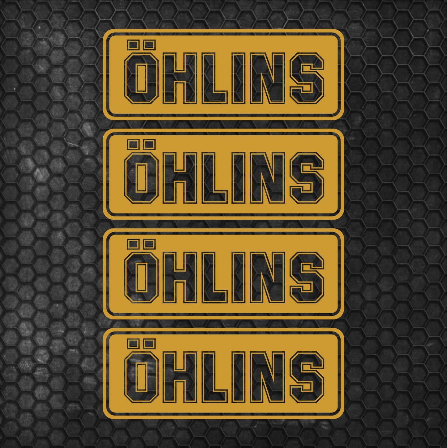 Set 4 Pcs Öhlins HQ Emblem Graphics Cut Stickers Sponsor Decals | Öhlins stickers cut from self-adhesive vinyl Öhlins wrap replacement decal