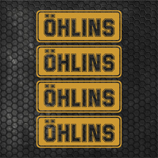 Set 4 Pcs Öhlins Emblem Graphics Cut Stickers Sponsor Decals