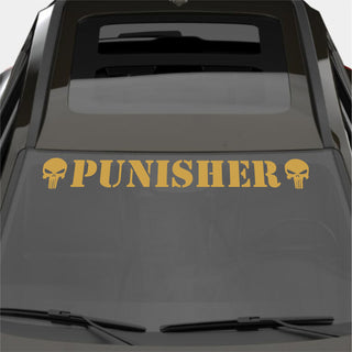 Windshield Punisher Front Car Window Sunstrip with Skulls Stickers