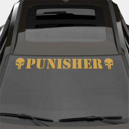 Windshield Punisher Front Car Window Sunstrip with Skulls Stickers Banner Decal Window Graphic | Stickers Motorsport Sunstrip Decor Kit