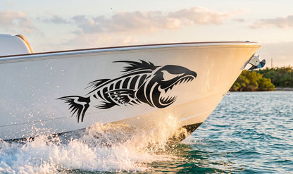Set 2 Pcs Boat Furious Scary Fish Stickers Boat Body Decal Cruise