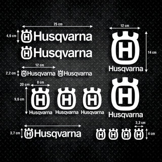 Set 14 Vinyl Racing Motorbike Husqvarna Emblem Sticker Decals