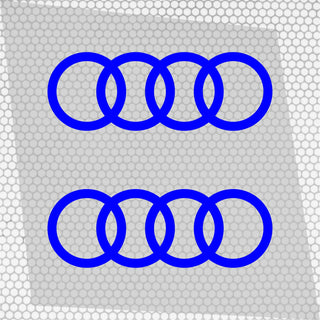 Set 2 Pcs Audi Emblem Graphic Decal Sticker