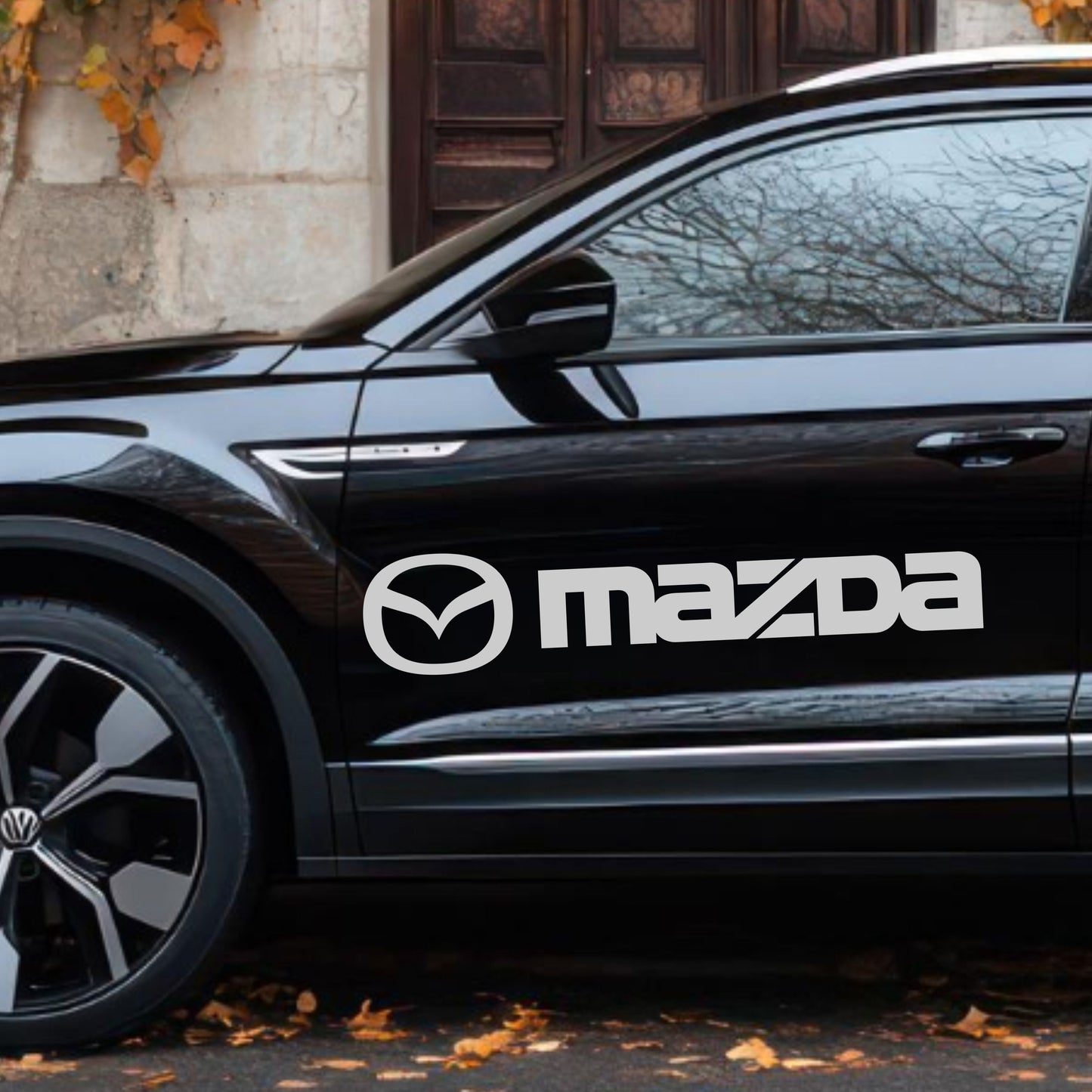 Set Mazda Logo Decal Sticker Sport Racing Stripes Emblem | Mazda Cut Emblem Graphic Vehicle Sticker, Vinyl Car Truck Van Decal Both Sides