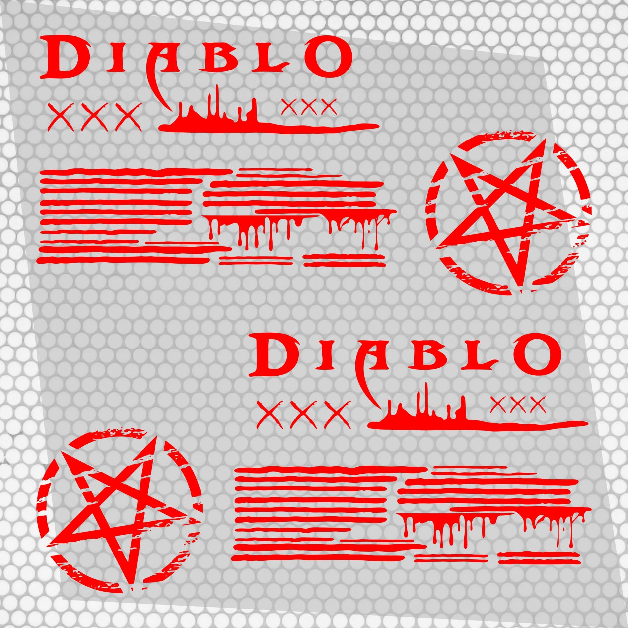 Set 2 Pcs JDM Decals The Diablo Theme Car Sticker Graphics Both Sides Sports Style Scary Pattern Accessories Wrap Vinyl Decal | Car Adhesive