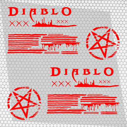Set 2 Pcs JDM Decals The Diablo Theme Car Sticker Graphics Both Sides Sports Style Scary Pattern Accessories Wrap Vinyl Decal | Car Adhesive
