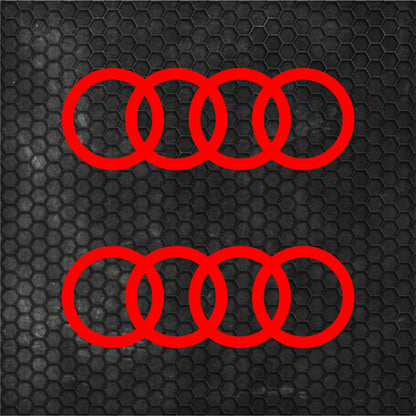 Set 2 Pcs Audi Emblem Graphic Decal Sticker | Premium kit 2 Audi Car Logos Motorsport Decals