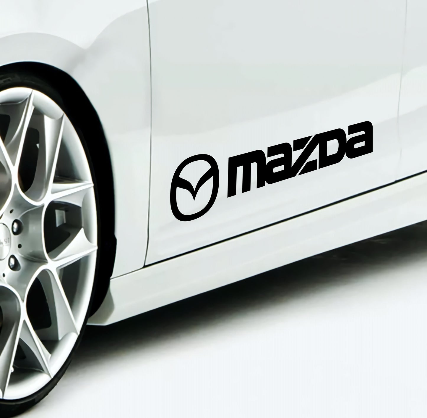 Set Mazda Logo Decal Sticker Sport Racing Stripes Emblem | Mazda Cut Emblem Graphic Vehicle Sticker, Vinyl Car Truck Van Decal Both Sides