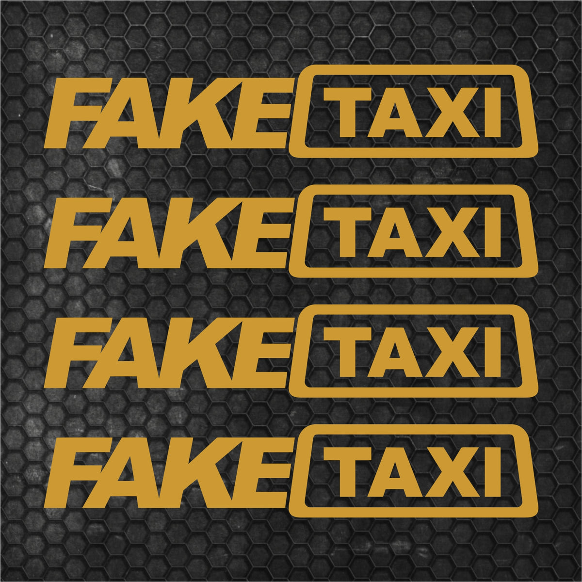 Set 4 Pcs Funny Fake Taxi Graphics Cut Stickers
