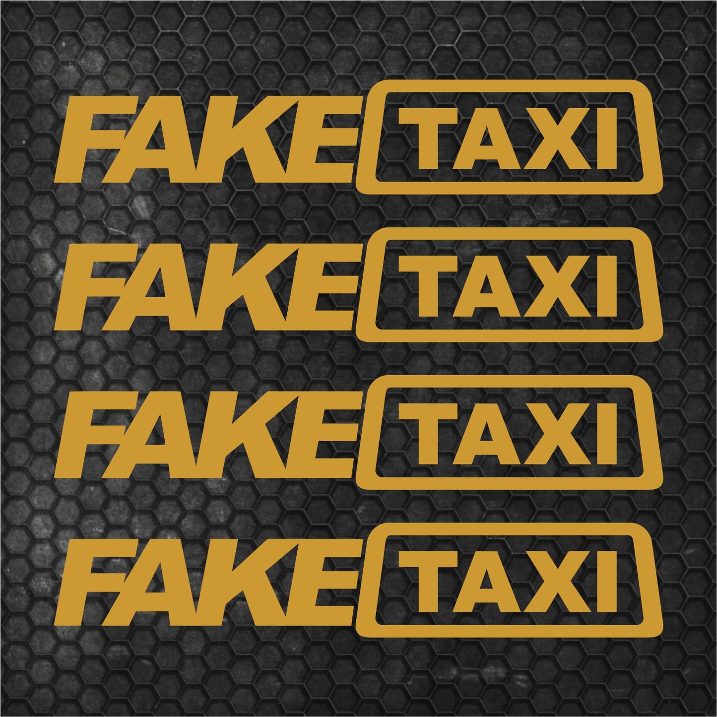 Set 4 Pcs Funny Fake Taxi HQ Graphics Cut Stickers vinyl Decals | FAKE TAXI Car Auto Sticker FakeTaxi Decal No Background replacement decal