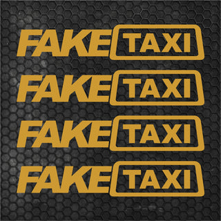 Set 4 Pcs Funny Fake Taxi Graphics Cut Stickers