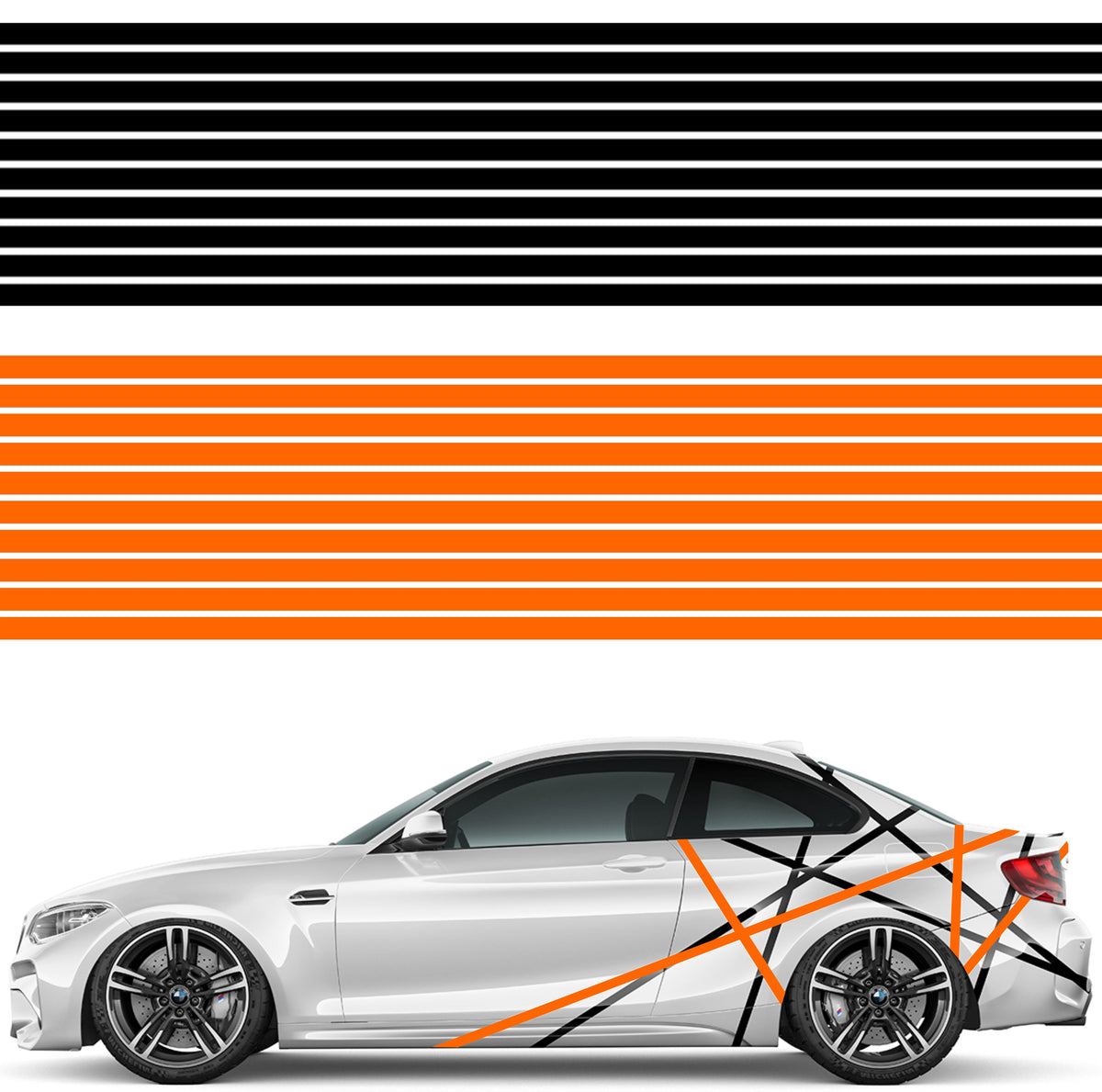 Set 20 Pcs Thin Stripes camouflage Car Decor Graphics. Both Sides Multicolor Stripe Decal Graphics Car, Van Offroad Decor Vehicle Decals