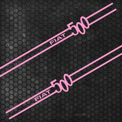 Set 2 Pcs Fiat 500 Stripes Graphics Decals for Both Sides Sticker Decals | Sport Stripes Vinyl Adhesives Fiat 500 vehicle wrap decor