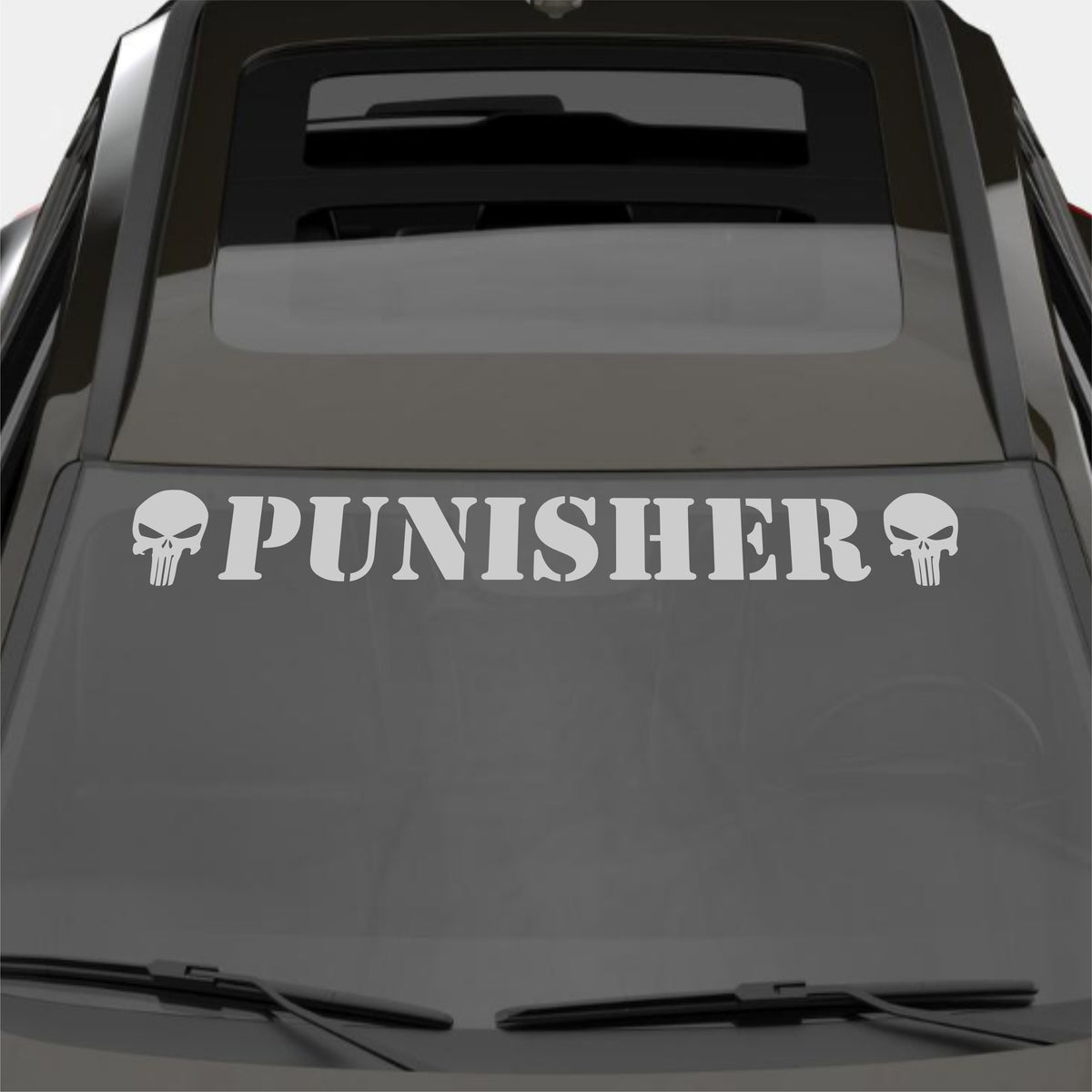 Windshield Punisher Front Car Window Sunstrip with Skulls Stickers
