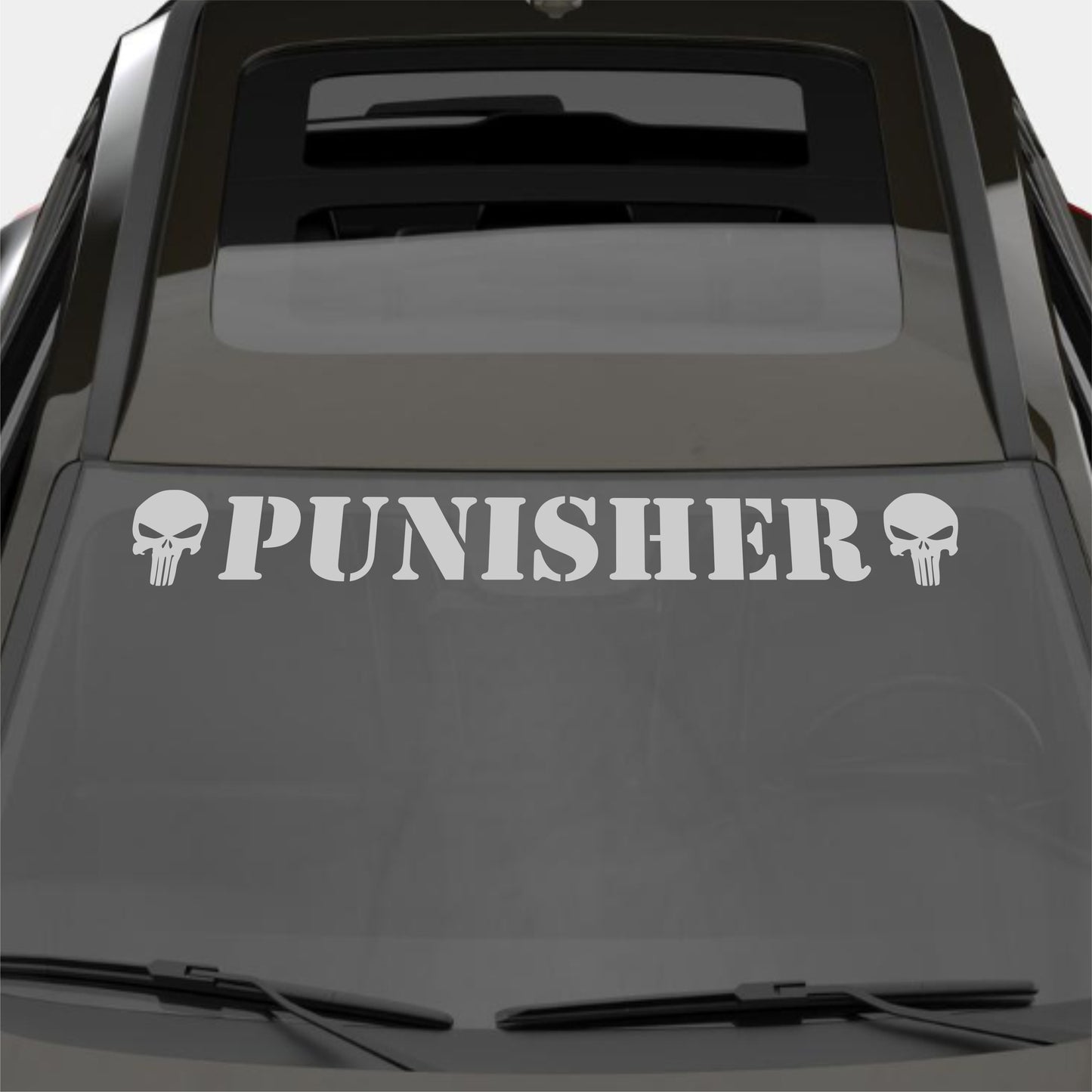 Windshield Punisher Front Car Window Sunstrip with Skulls Stickers Banner Decal Window Graphic | Stickers Motorsport Sunstrip Decor Kit