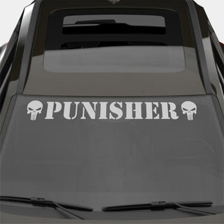 Windshield Punisher Front Car Window Sunstrip with Skulls Stickers