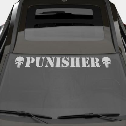 Windshield Punisher Front Car Window Sunstrip with Skulls Stickers Banner Decal Window Graphic | Stickers Motorsport Sunstrip Decor Kit
