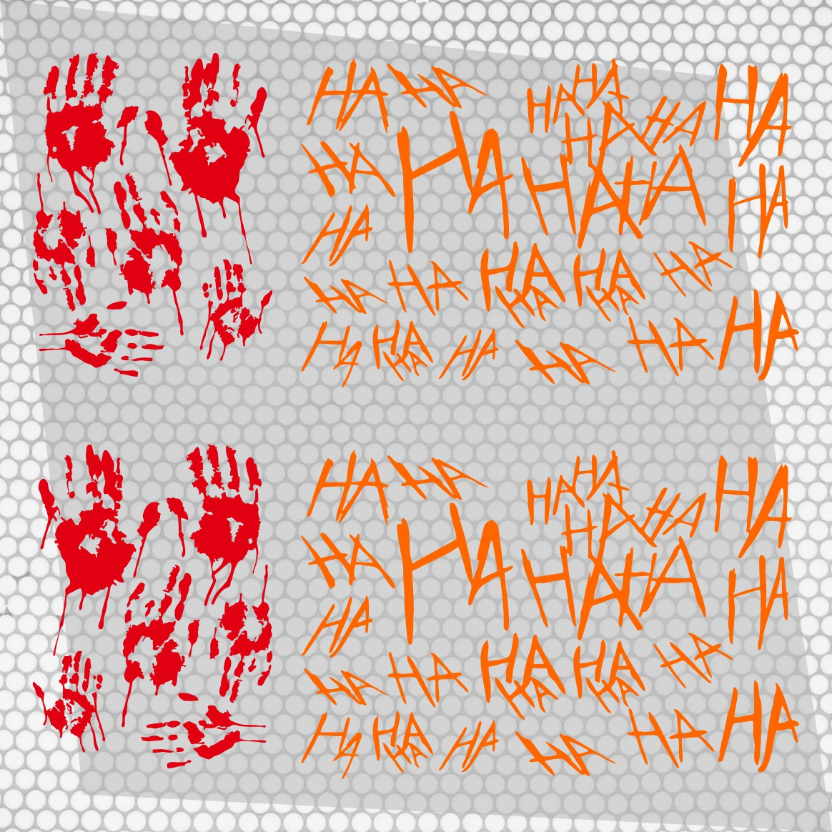 Set 2 Pcs JDM Scary Ahahah with Bloody Hands Sticker Motorbike