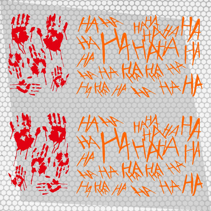 Set 2 Pcs JDM Scary Ahahah with Bloody Hands Sticker Motorbike
