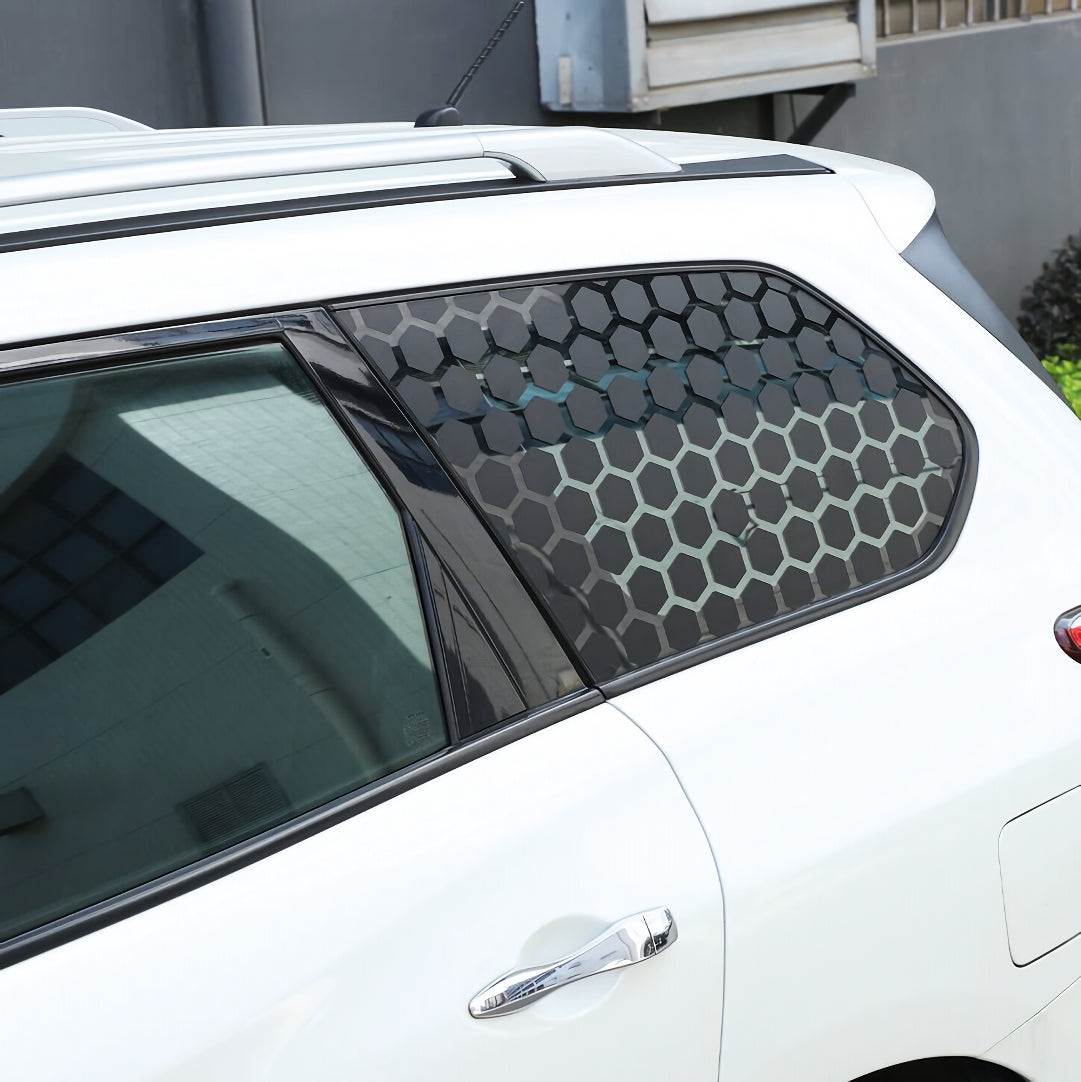 Set 2 Pcs Both Sides Hexagonal Honeycomb Graphic for Vehicle Side Window Sticker | Rear Window Decal, Honeycomb Adhesive Auto Graphics Decor