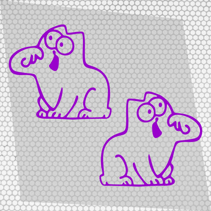 Set 2 Pcs Hungry Cat Simon Sticker car tailgate bowl Vinyl Decals | Funny cat Stickers decor Cover Sticker adhesive Auto | Animal Graphics