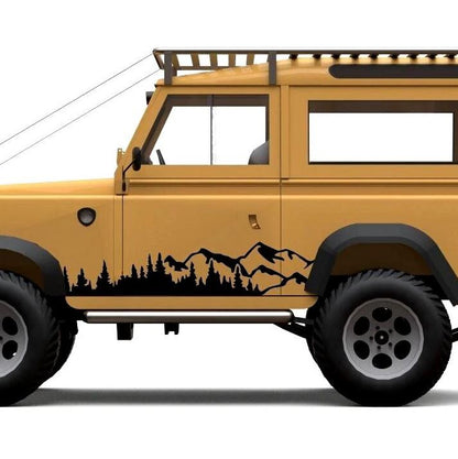 2 Stück Set Baum Berg Wald Auto Aufkleber Vinyl Aufkleber für LKW SUV RV Anhänger Seitenkörper