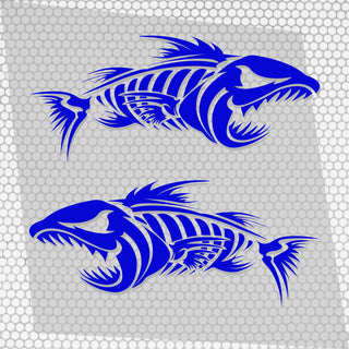 Set 2 Pcs Large Fish Bone Stickers Boat Body Decal Cruise