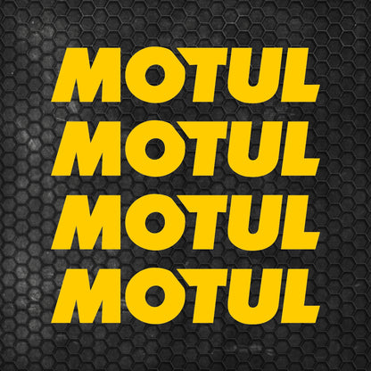 Set 4 HQ Motul Oil Sponsor Vinyl Racing Motorsport Emblem Sticker Decals | Motul Motorcycle Car Vehicle Emblem Decor Kit Racing wrap Adhesives Motul Cut vinyl Logo