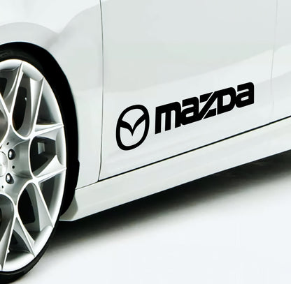 Set Mazda Logo Decal Sticker Sport Racing Stripes Emblem | Mazda Cut Emblem Graphic Vehicle Sticker, Vinyl Car Truck Van Decal Both Sides