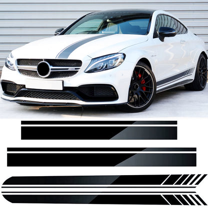 Set 4 Pcs Car Sides + Hood + Roof Sport Sport Stripes Graphics Decals. Universal Stripes Decal Graphics Kit, Decor Racing Stickers adhesives