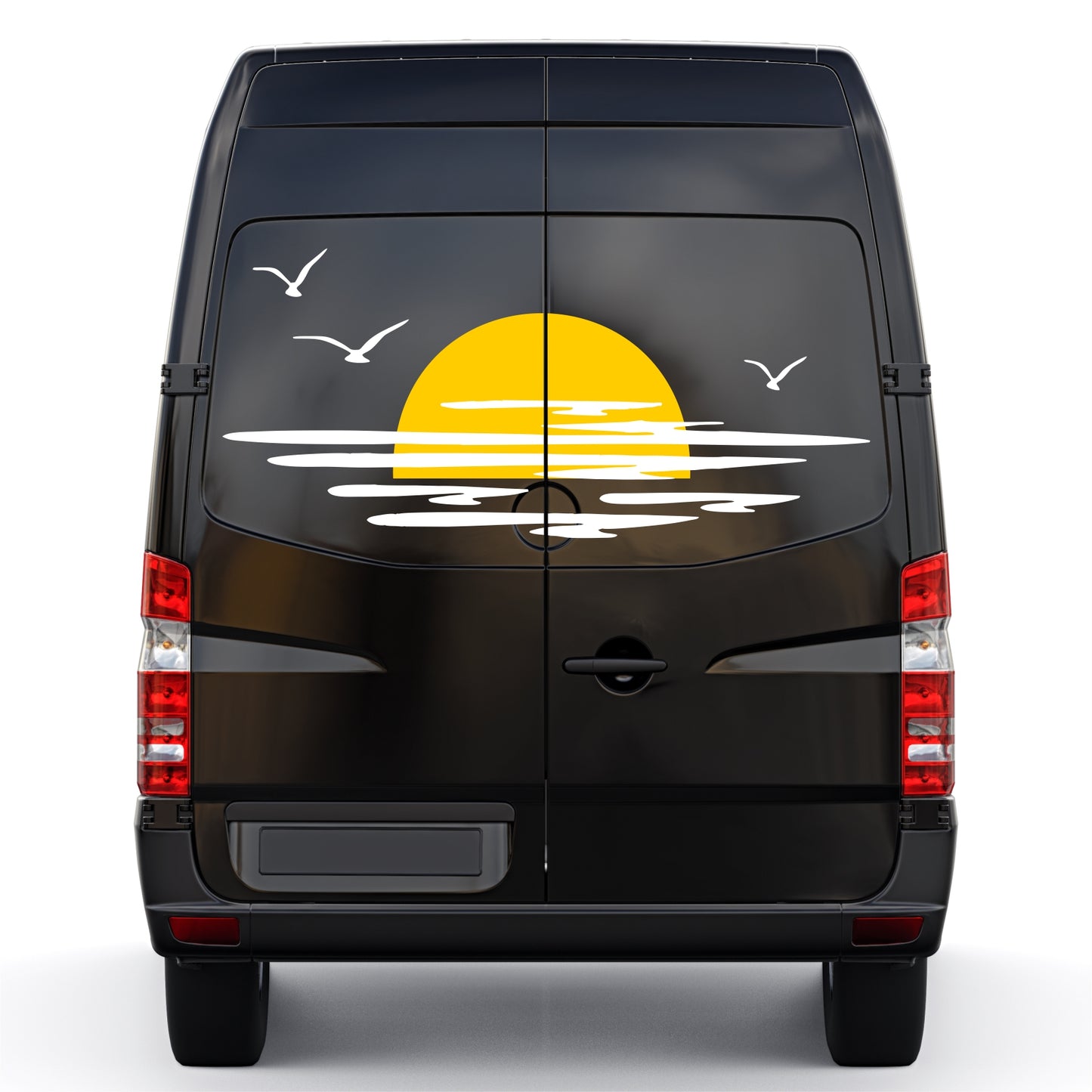 Set Caravan Sunset Among Clouds and Birds Graphics Decals | Camper Van Caravan Car Decoration Decals Kit | Motorhome Adhesive Decor Vinyl