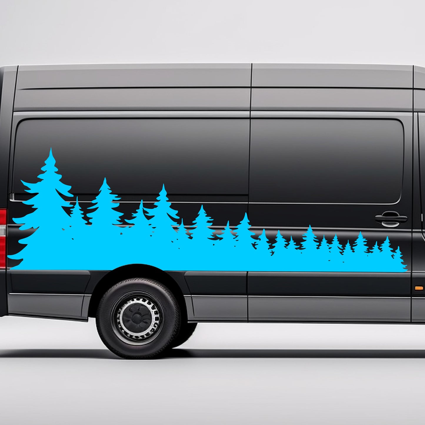 Set Forest Full of Trees Landscape Graphics Both Sides Stripes Decals. Nature Forest Car Camper Van Trailer Camping Offroad adhesive wrap