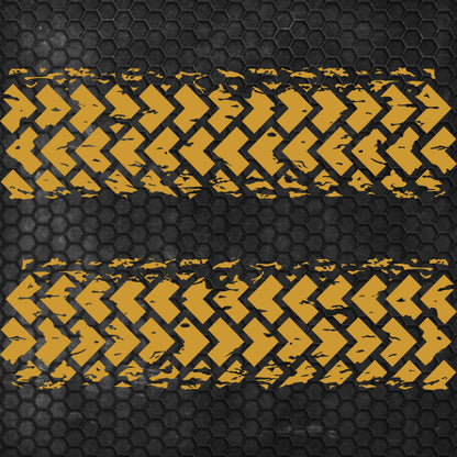 Kit 2 Pcs Factory Crafts Tire Tracks Graphics Both Sides Decal Wrap | For All Offroad 4x4, Car, Van Motorsport Decals | Crafts Tire Stickers