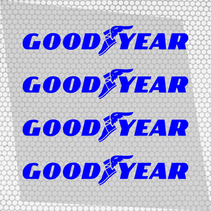 Set 4 HQ Goodyear Tyre Sponsor Vinyl Racing Motorsport Emblem Sticker Decals | Motorcycle Car Vehicle Emblem Decor Kit Racing wrap Adhesives Goodyear Cut vinyl Logo