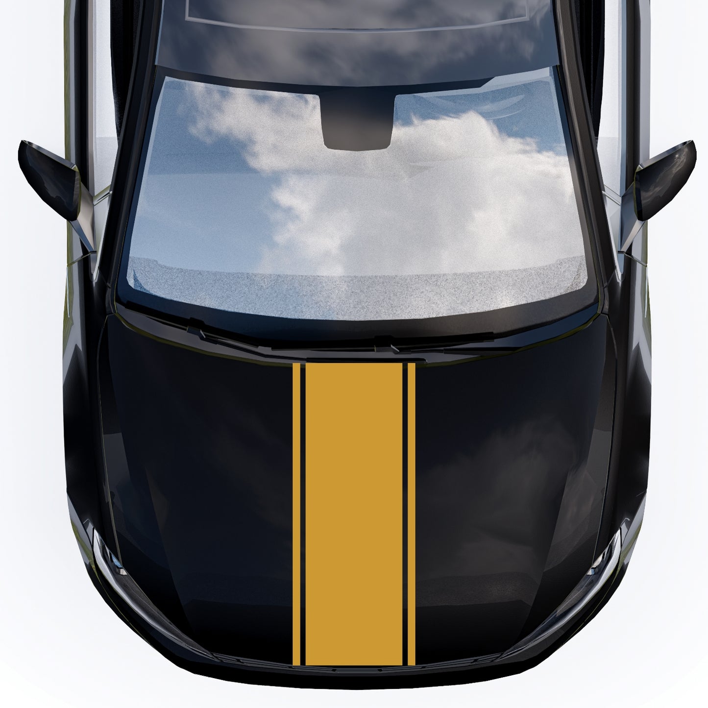Set Car Van Hood Racing Stripe Sticker, Bonnet Bumper Vinyl Decal for Universal Van Roof Boot adhesives, Racing Stripes Camper decals wrap